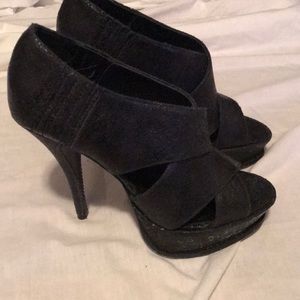 Black open toe heels